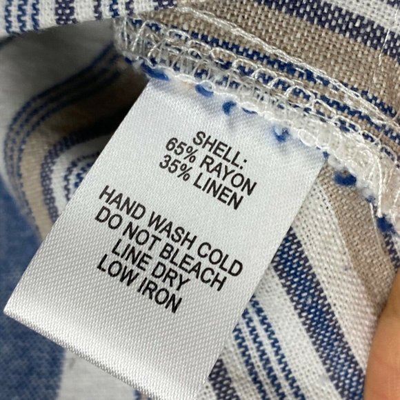 Lulus Women's Large Beach Bound Washed Multi Striped Mini Shift Dress Pockets - Picture 7 of 9